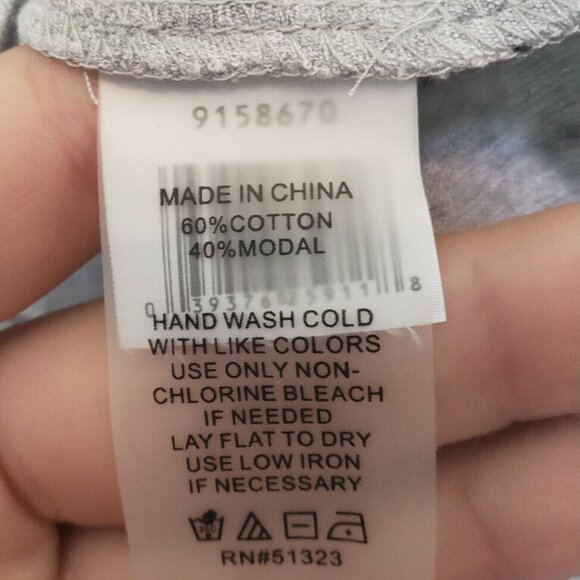 Vince Camuto Womens M T-shirt Top 3/4 Sleeve Gray Stripe Tunic Side Pleat NWT - Picture 7 of 7